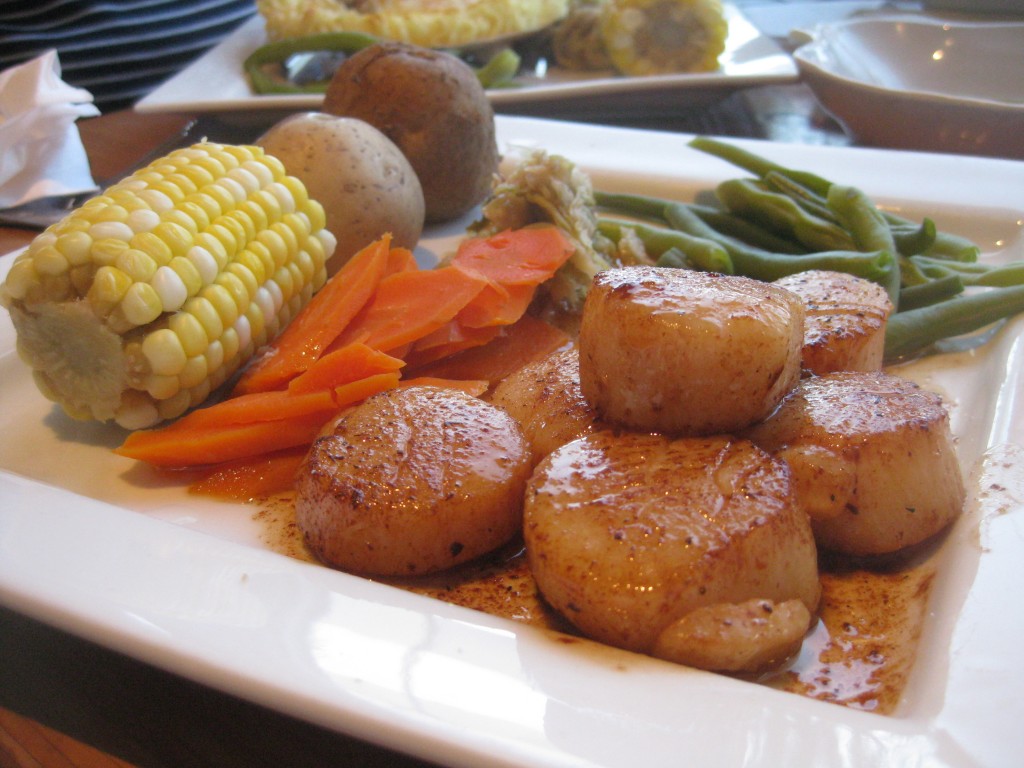 Pan seared scallops at The Boardwalk Café